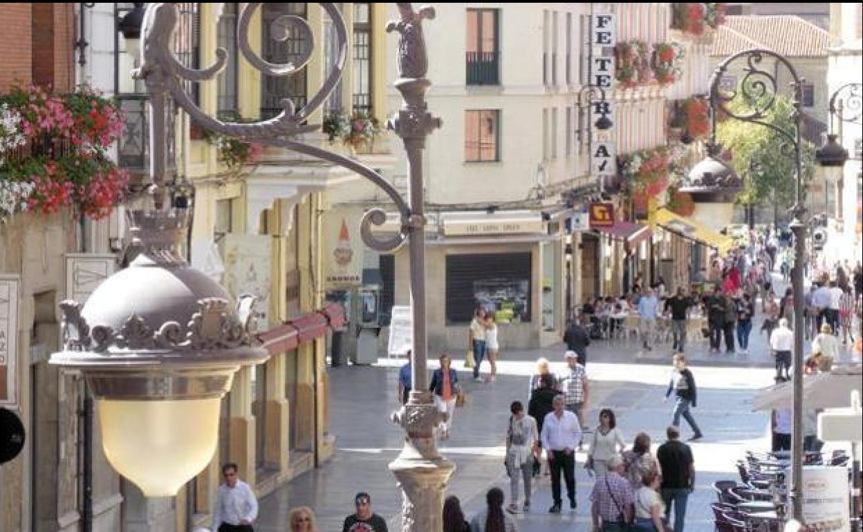 La calle Ancha, en el centro de León.