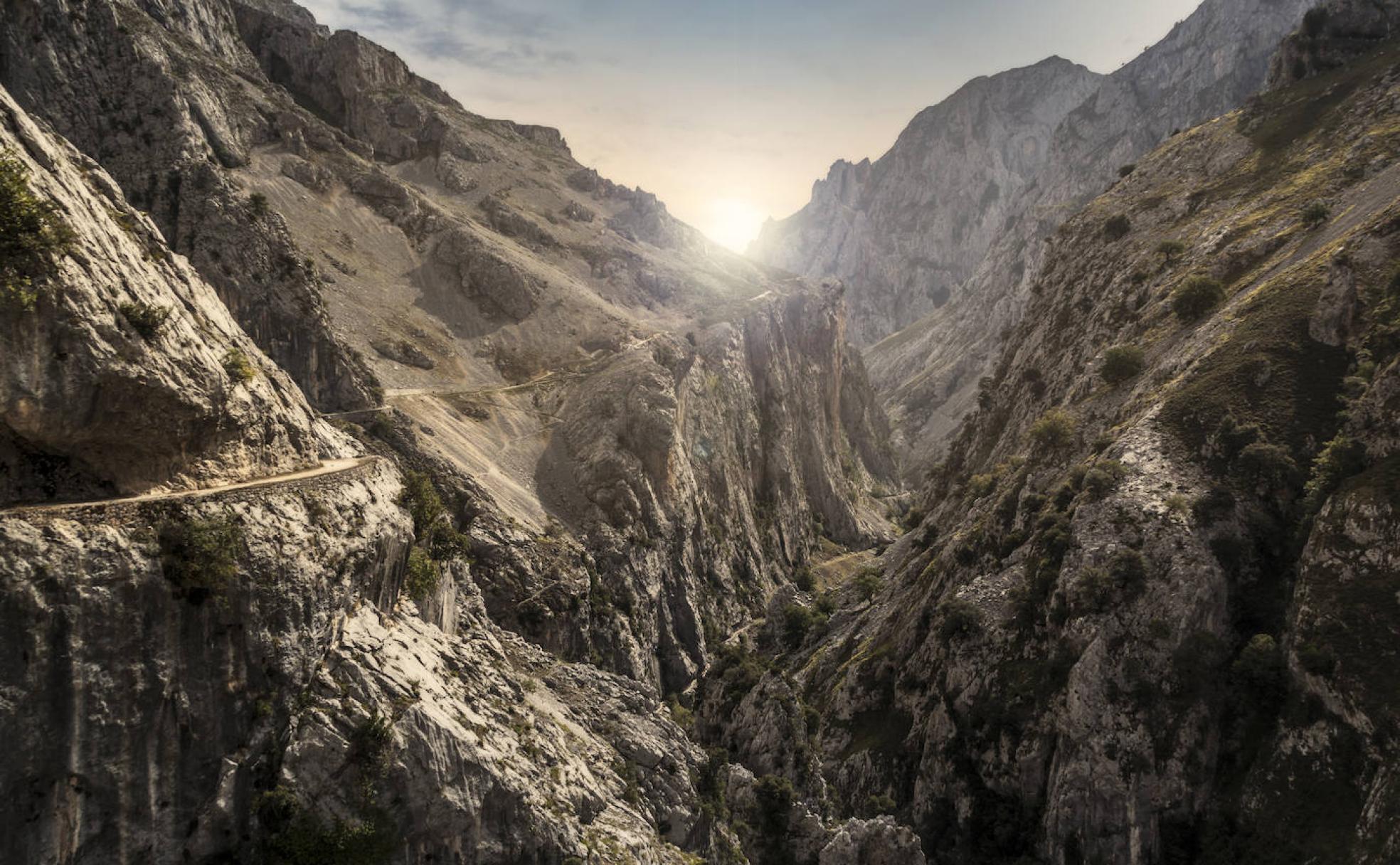 Imagen de la Ruta del Cares en su trazado a través de los Picos de Europa.