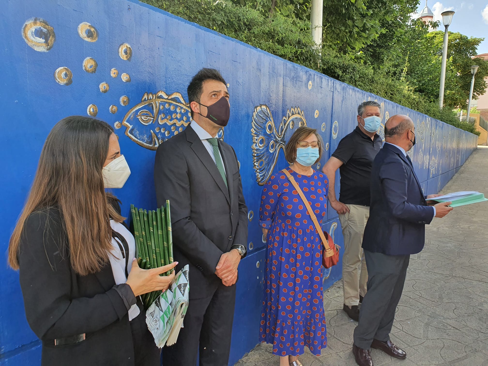 Inauguración del mural artístico de los Peces en homenaje a Miguel Escanciano.