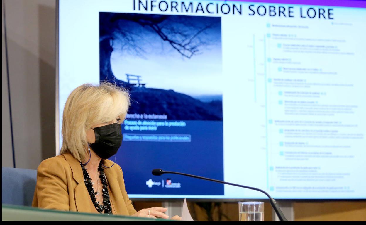 La consejera de Sanidad, Verónica Casado durante la rueda de prensa posterior al Consejo de Gobierno.