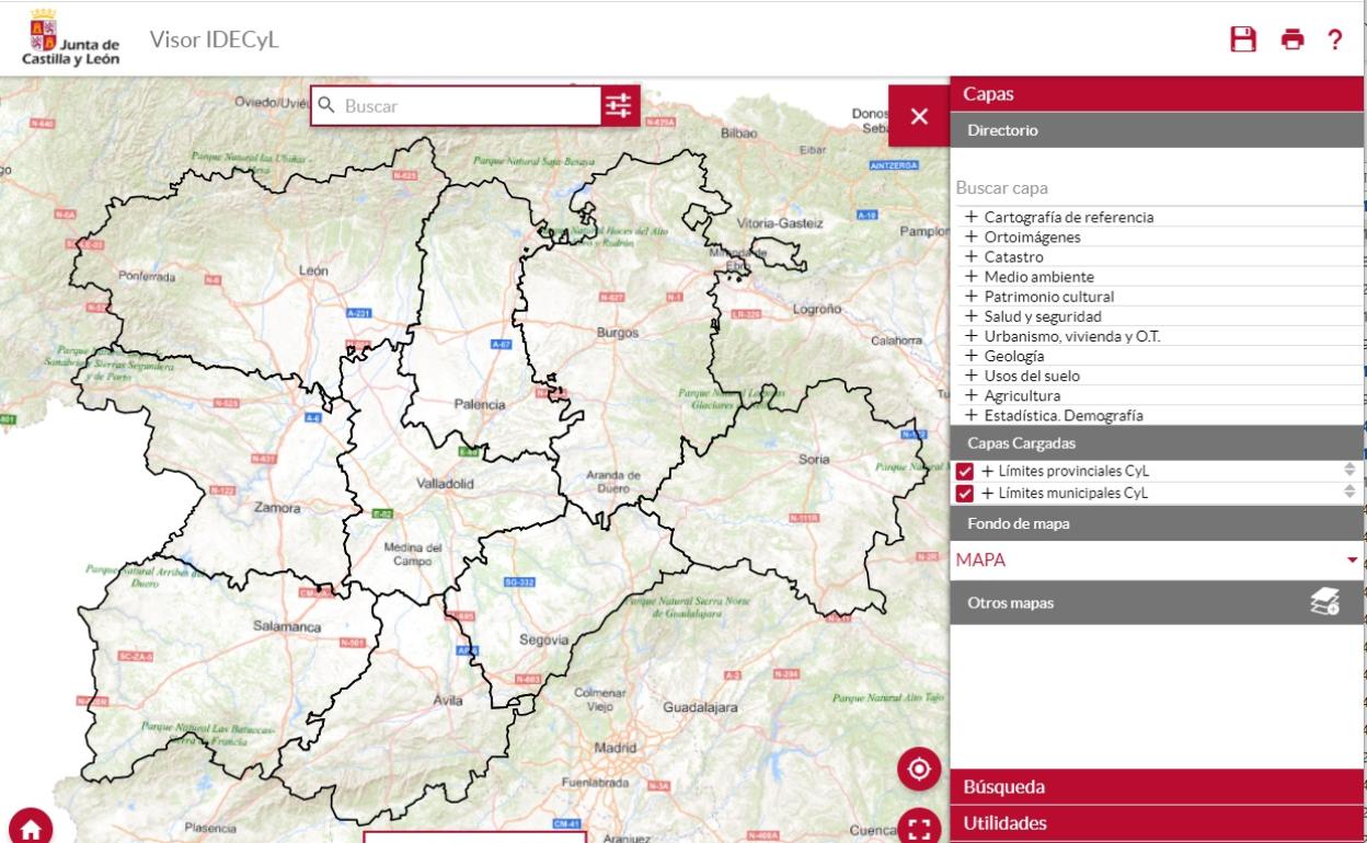 La Junta hace «más accesible e intuitivo» el visor de mapas de su Portal Cartográfico