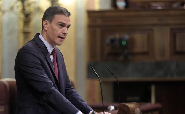 Pedro Sánchez, durante el pleno del Congreso de los Diputados.