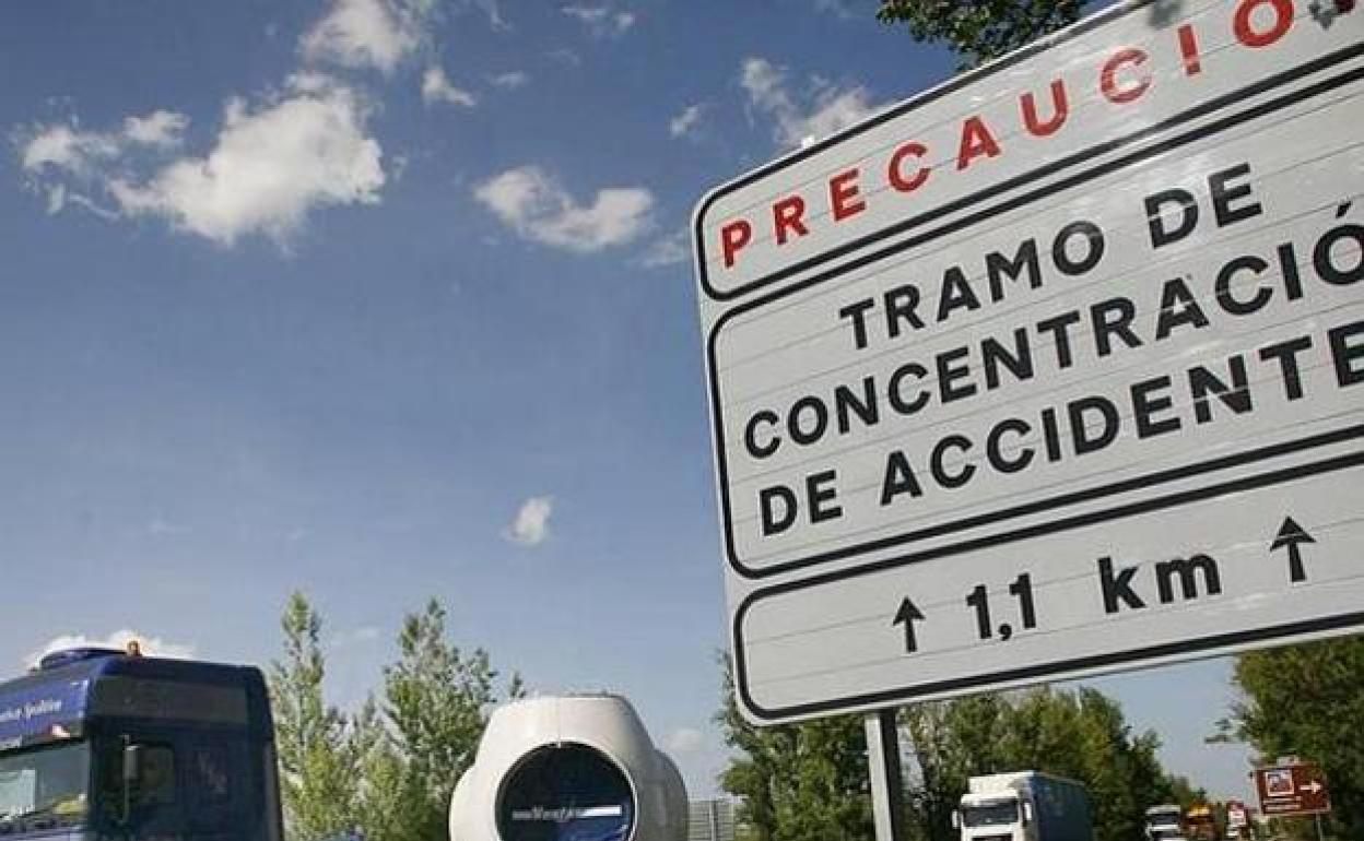 Tramo de concentración de accidentes en la provincia.