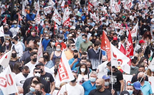 Imagen de la manifestación este sábado en Ponferrada.