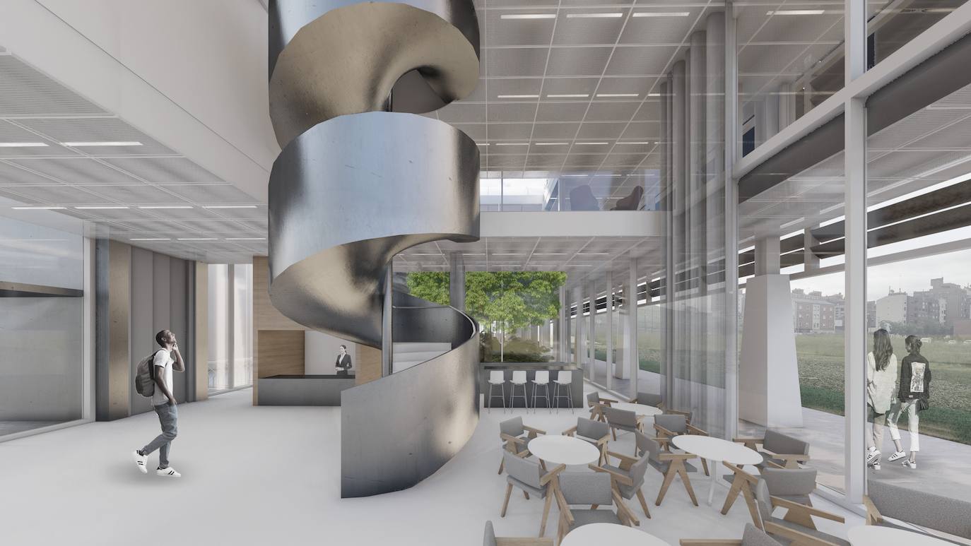 Imagen del interior del edificio proyectado.