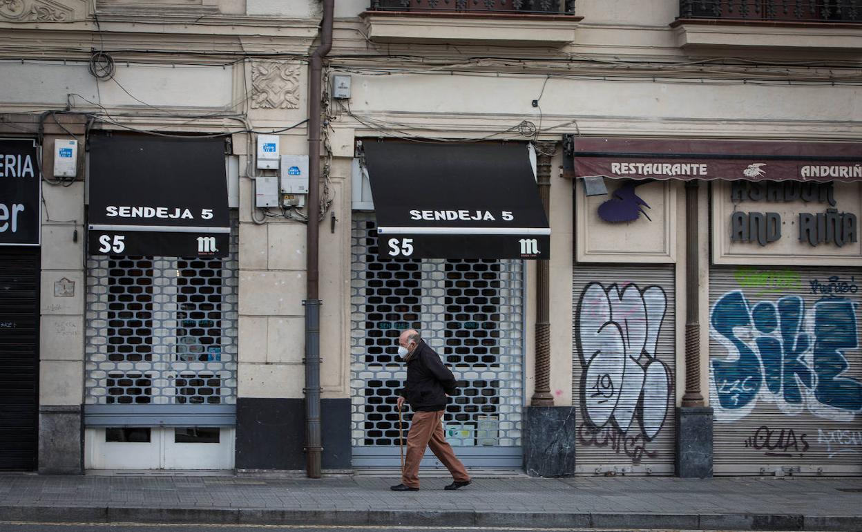 Tiendas cerradas por la pandemia.