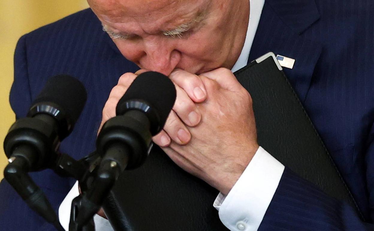 Joe Biden, durante su comparecencia tras los atentados de Kabul.