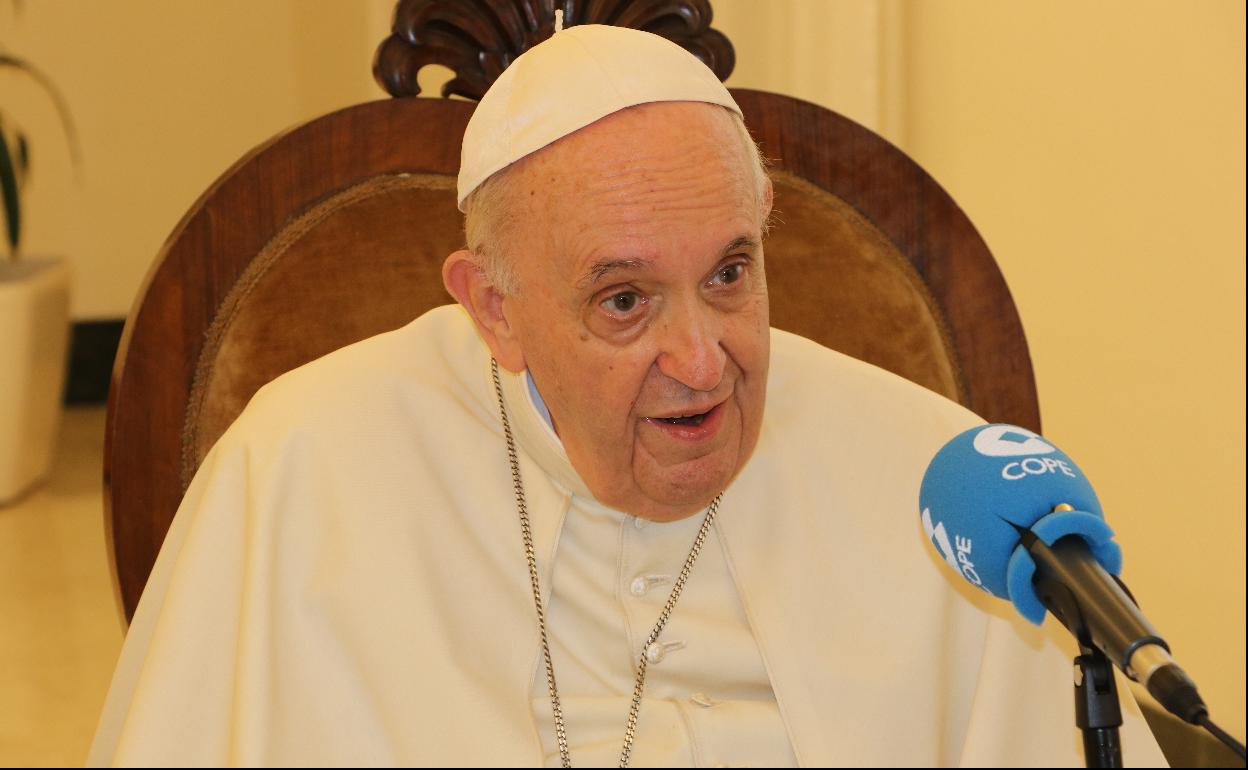 El papa Francisco durante su entrevista.