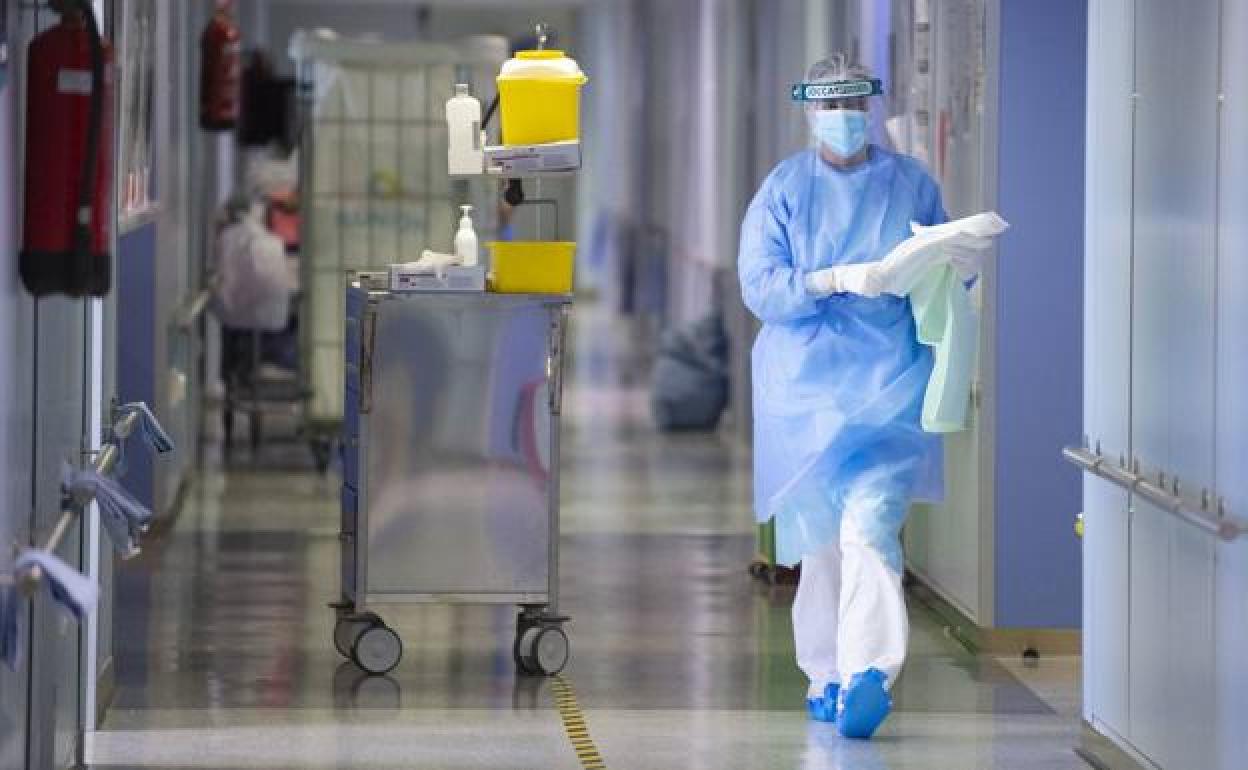 Un sanitario, en un centro hospitalario. 