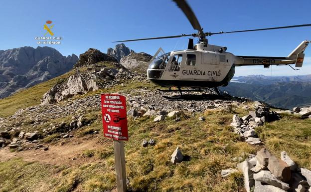 Rescate del montañero herido camino de Collado Jermoso.