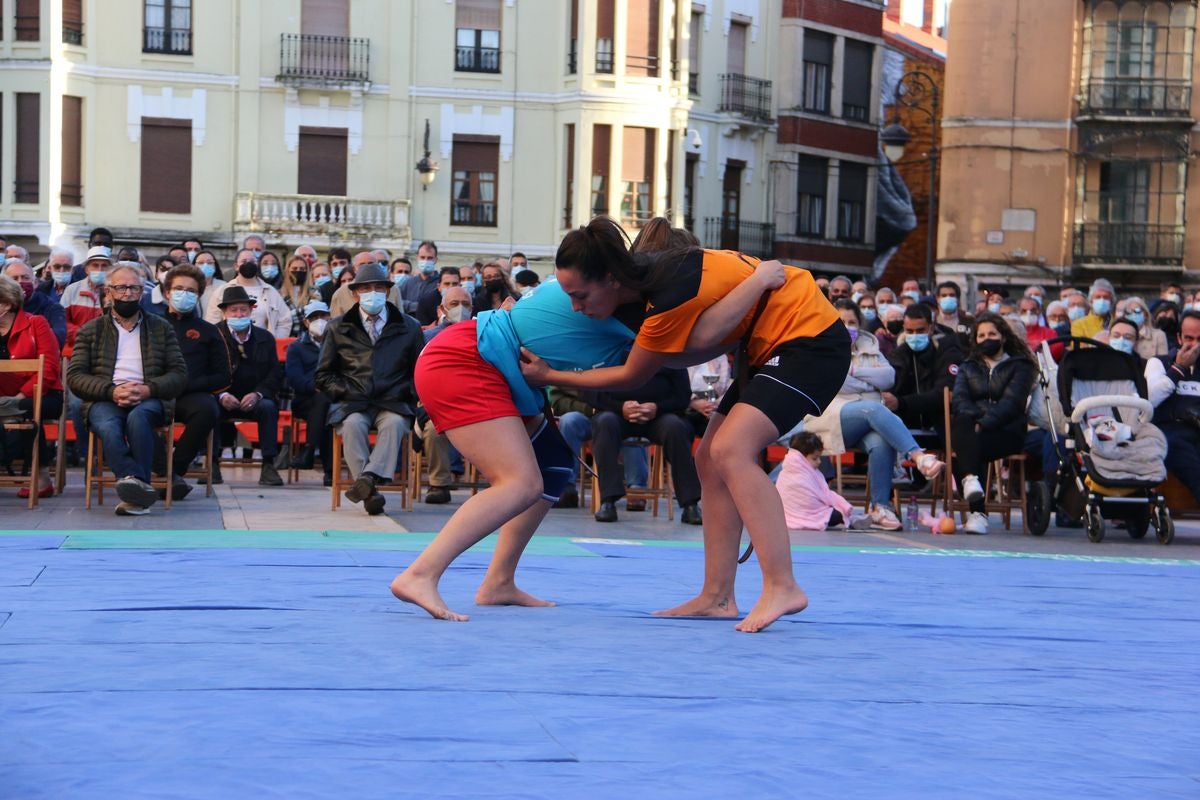 El tradicional corro de lucha de San Froilán vuelve a congregar a los aluches a los pies de la Pulchra Leonina.