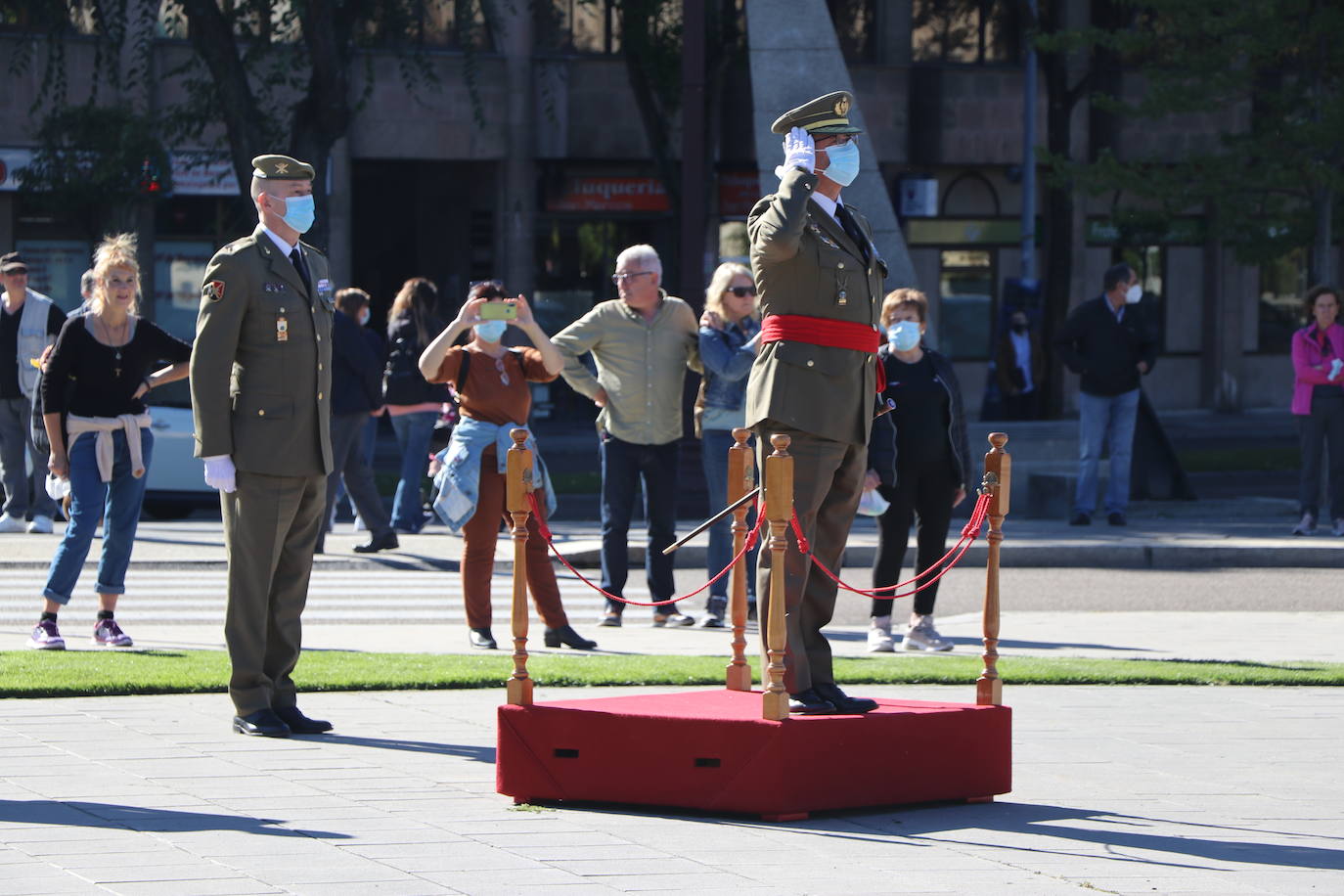 Acto castrense celebrado en León con motivo del día de la Hispanidad.