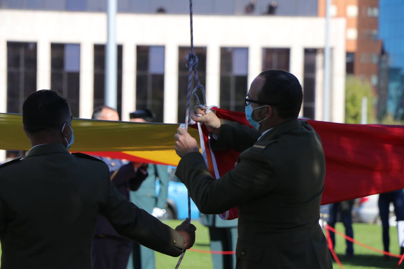 Acto castrense celebrado en León con motivo del día de la Hispanidad.