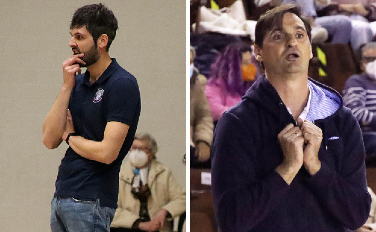 Álvaro Somovilla y Luis Castillo, entrenadores de Reino de León y Basket León.