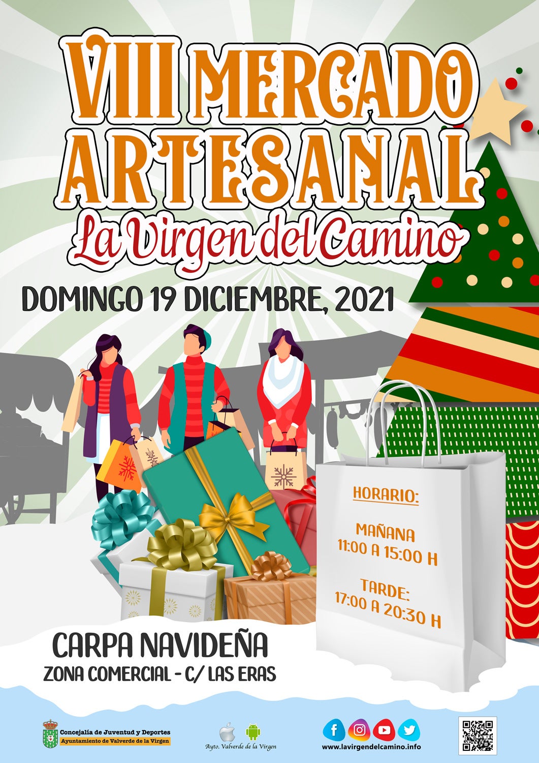 Cartel promocional del mercado navideño de La Virgen del Camino.