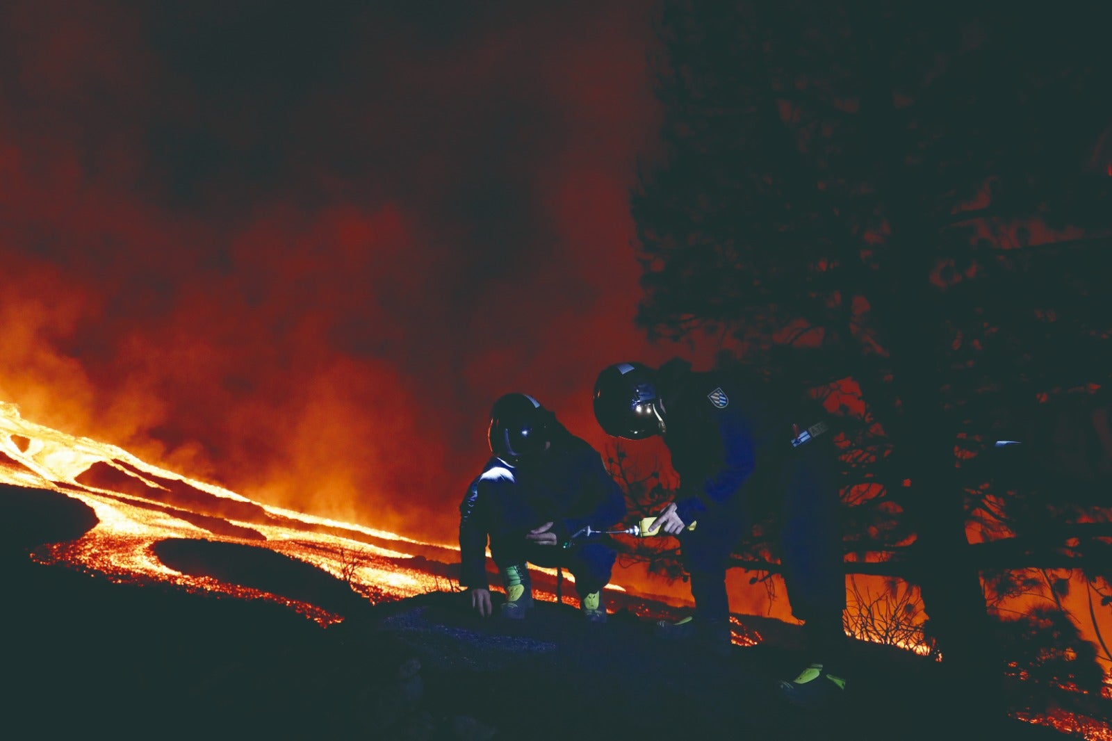 Equipo de la Ume desarrollando trabajos en la isla de Palma.