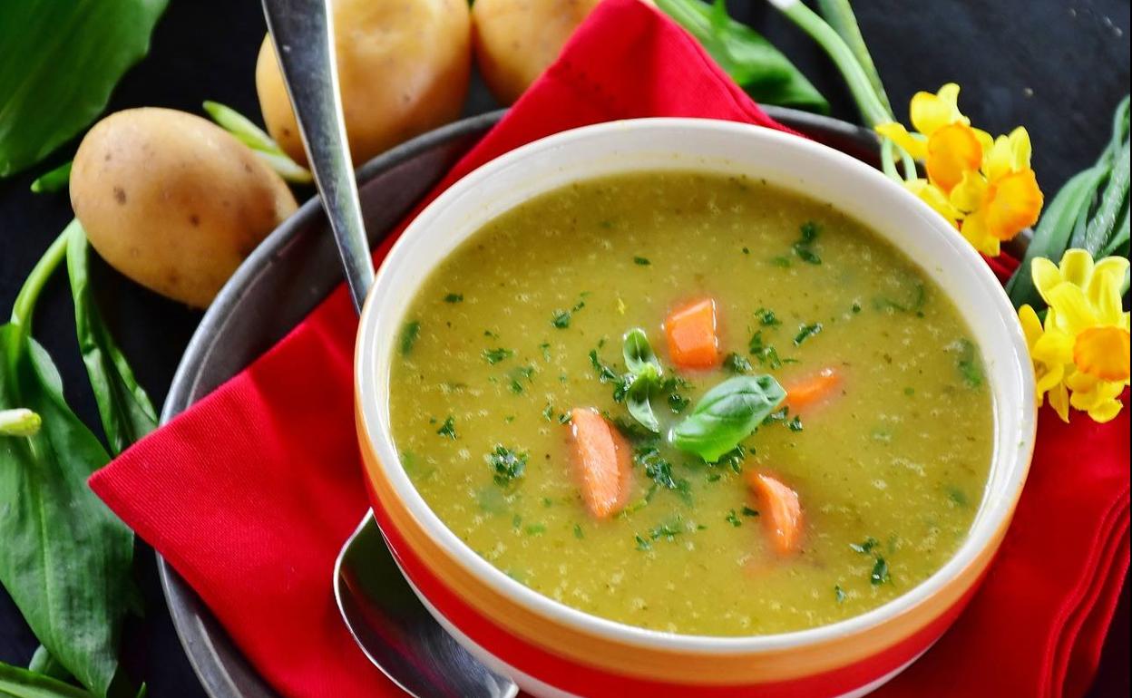 Emplatado de un puré de calabacín y otras verduras. 