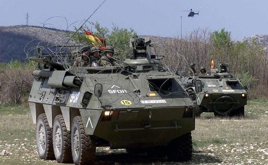 Vehículos BMR durante unos ejercicios prácticos. 