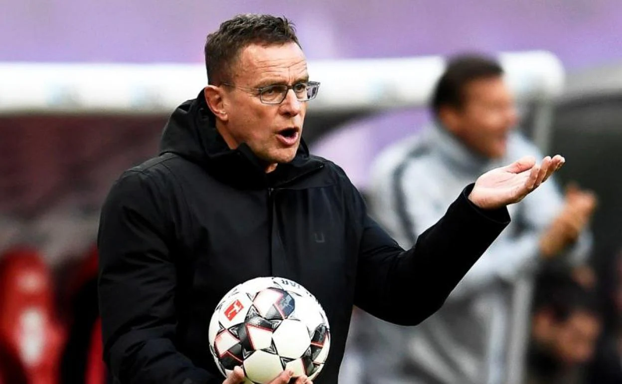 Ralf Rangnick, en una imagen cuando era entrenador del Leipzig. 