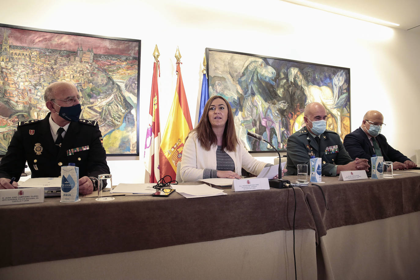 La delegada del Gobierno en Castilla y León, Virginia Barcones, preside en el Parador de San Marcos de León la Comisión Territorial de Asistencia a la delegada del Gobierno en materia de Seguridad.