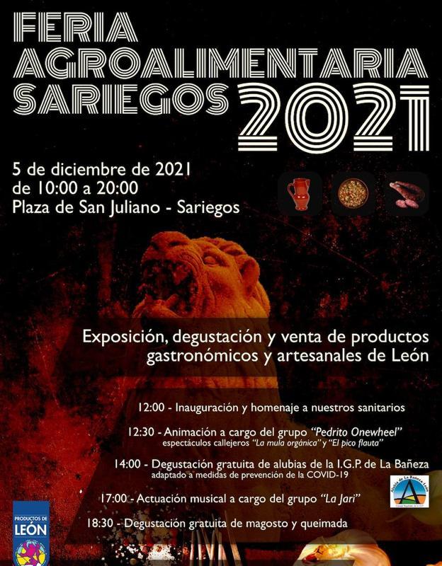 Cartel del la feria agroalimentarria de Sariegos 2021.