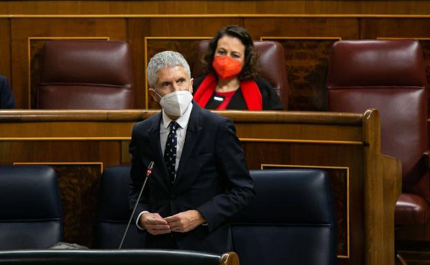 Fernando Grande-Marlaska, este jueves en el Congreso de los Diputados 