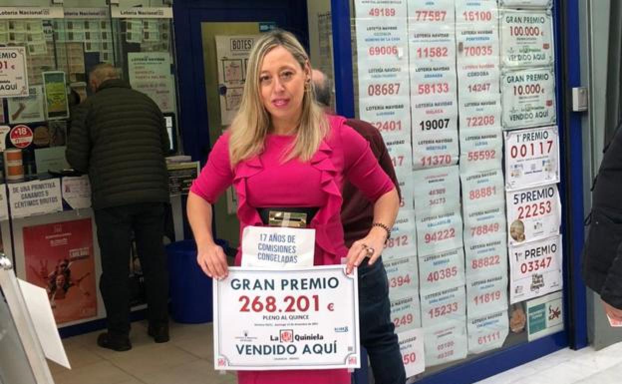 La responsable de la administración de lotería de Caudalia, en Mieres, Patricia Sánchez.