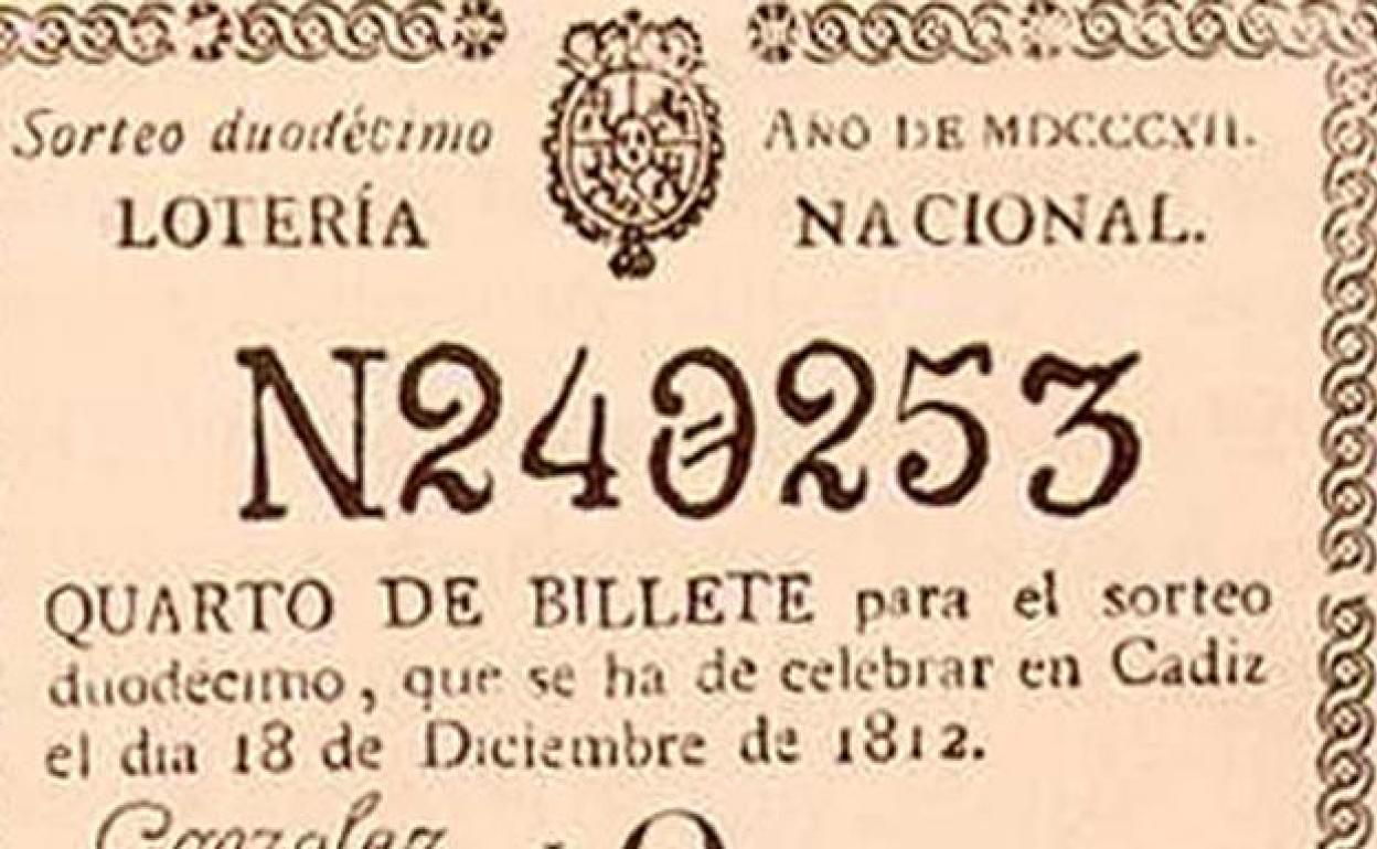 Billete de lotería de 1812.