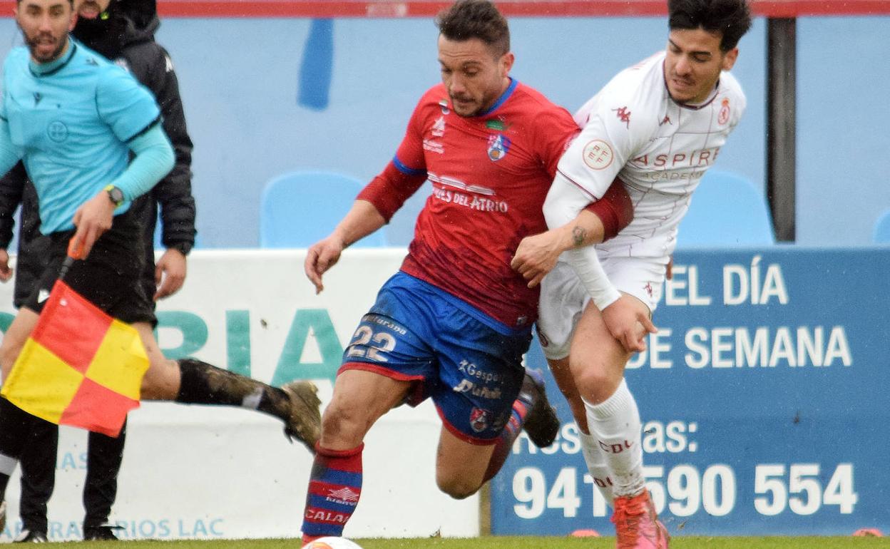 Riki Mangana, en el partido ante el Calahorra.