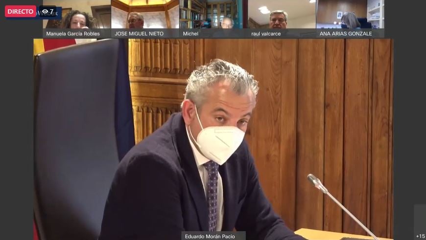 Imagen del pleno semipresencial de la Diputación de León este miércoles. 