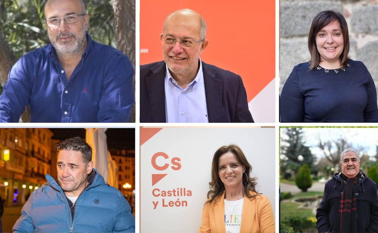 Seis de las caras que encabezan la lista de Ciudadanos en las provincia de Castilla y león para el 13F.