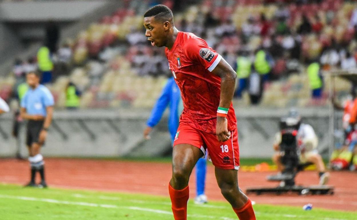 Dorian, durante el partido que enfentó a Guinea Ecuatorial con Costa de Marfil.