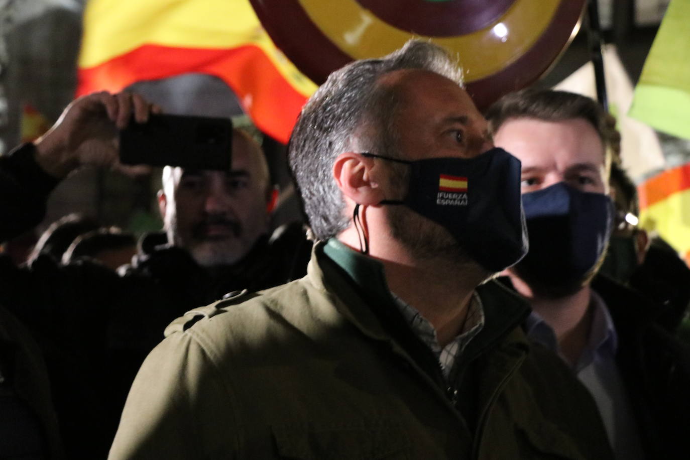 La formación cuenta con su líder, Santiago Abascal, en la presentación de su candidato a la Junta.