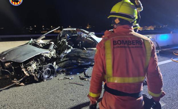 Estado en el que ha quedado uno de los vehículos implicados en el accidente. 