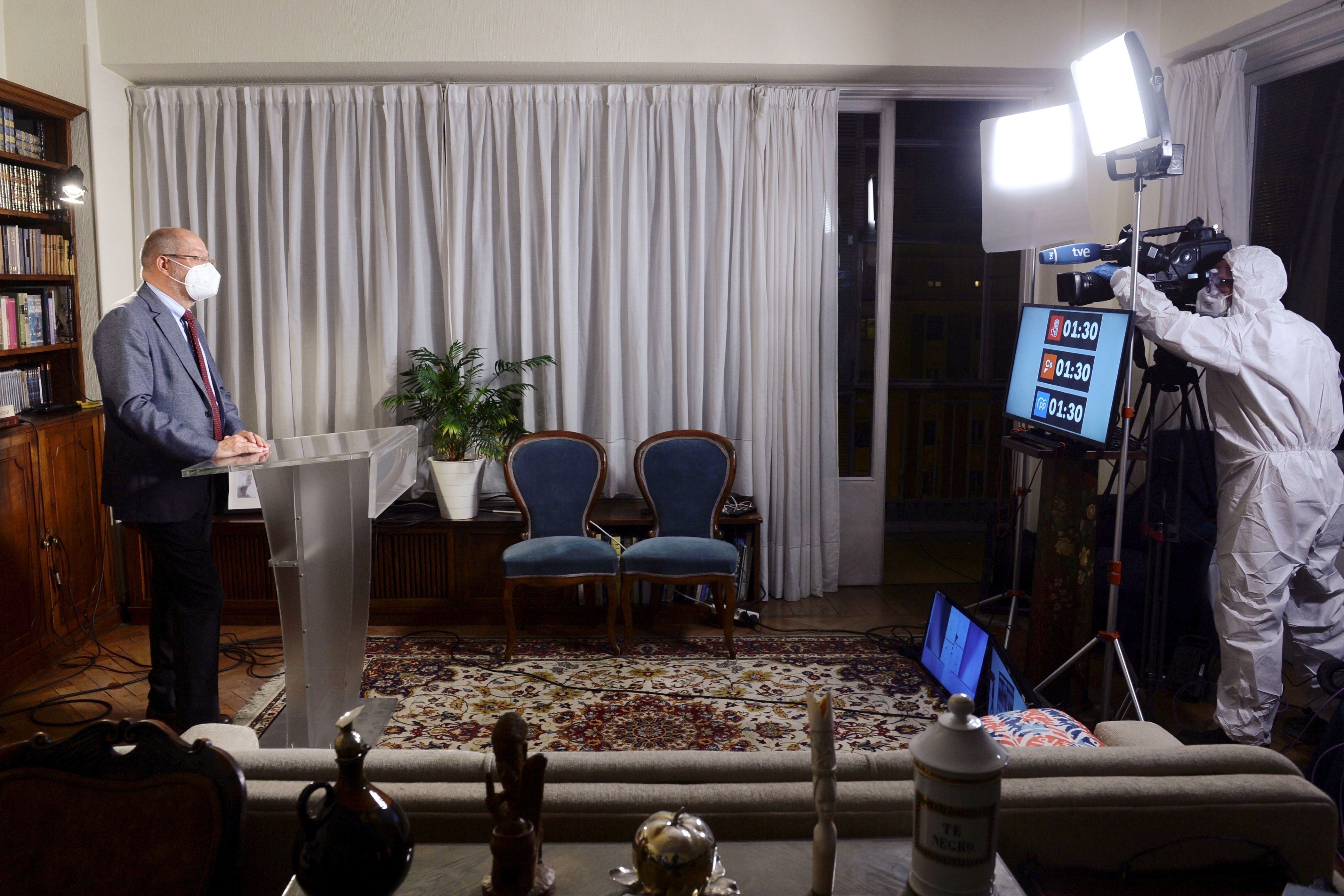 El candidato del PP, Alfonso Fernández Mañueco, el candidato Socialista, Luis Tudanca y el candidato de Ciudadanos, Francisco Igea, han debatido este lunes en la primera confrontación 'a tres' en la campaña.. 