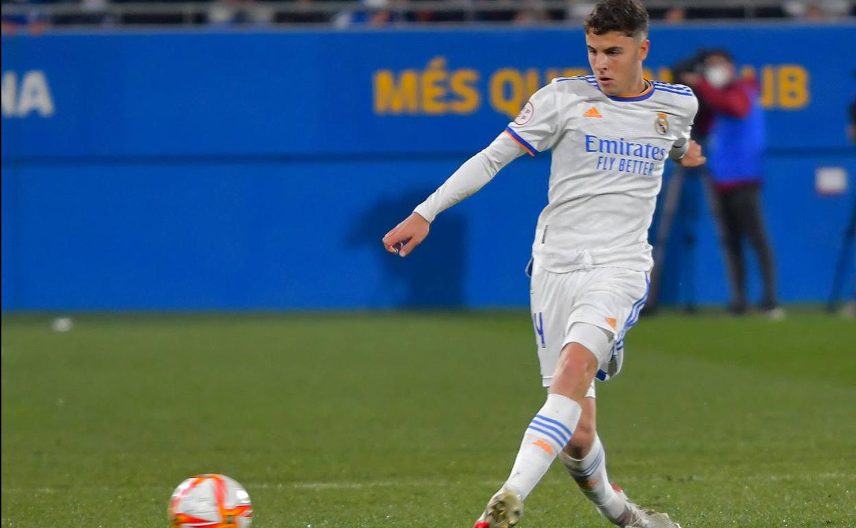 Iván Morante, en el partido del pasado fin de semana entre el Castilla y el Barcelona B.