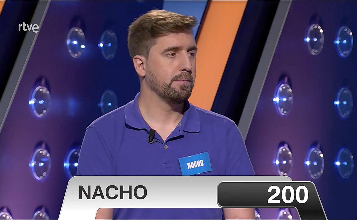 Nacho Barrio, durante la emisión del primer programa en el que participa de Saber y Ganar.