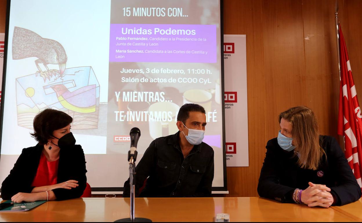 CCOO acoge una asamblea con los candidatos de Unidas Podemos en la provincia de Valladolid.