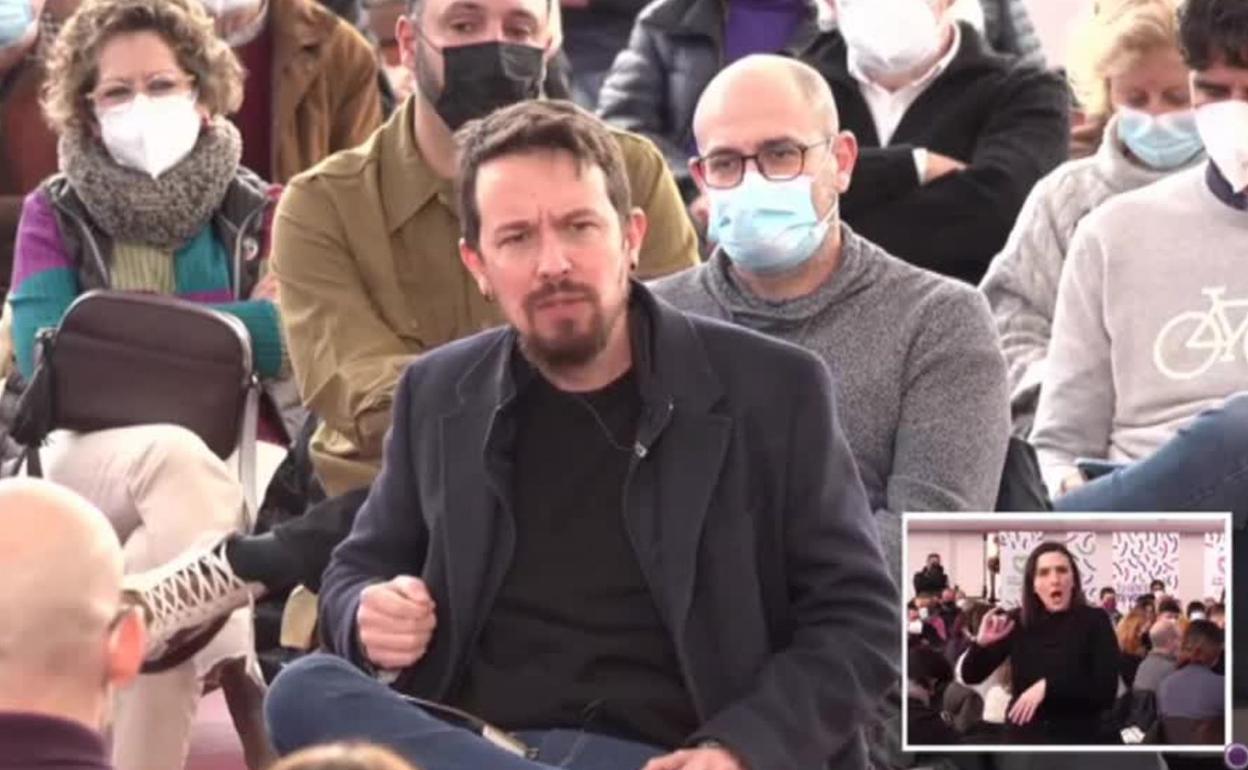 Imagen de Pablo Iglesias en un acto de Podemos en Castilla y León. 