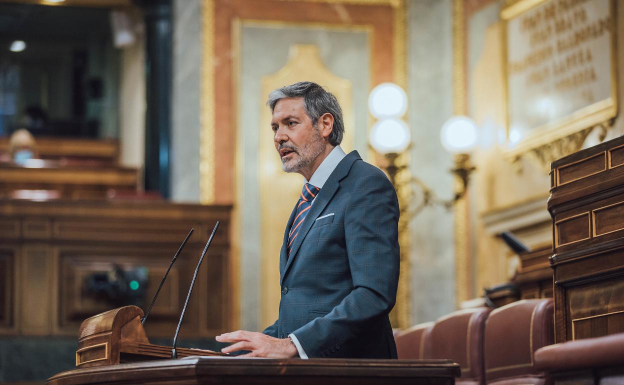 El diputado nacional por Vox León, Pablo Calvo Aliste, durante una intervención en el Congreso.