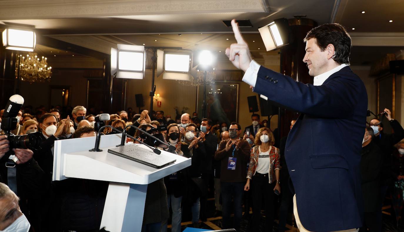 Alfonso Fernández Mañueco celebra su victoria en las elecciones de Castilla y León