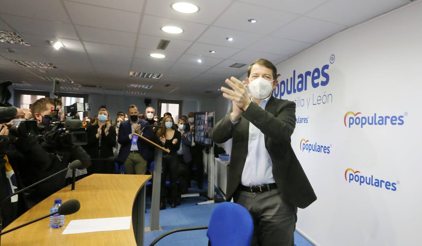 El presidente del PP de Castilla y León, Alfonso Fernández Mañueco, clausura la junta directiva autonómica del Partido Popular de Castilla y León. 