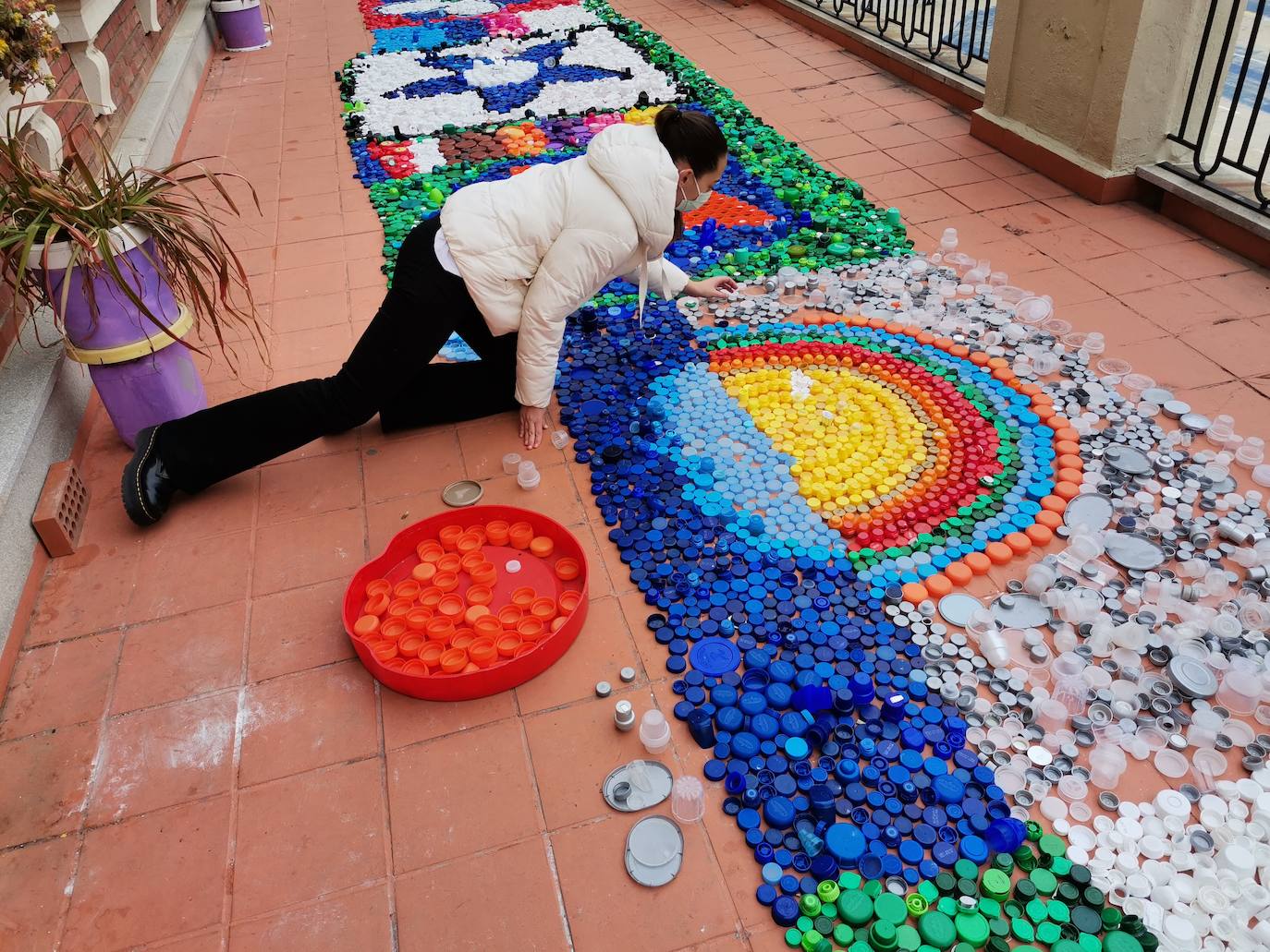 Proyecto artístico de reciclaje en Maristas San José.