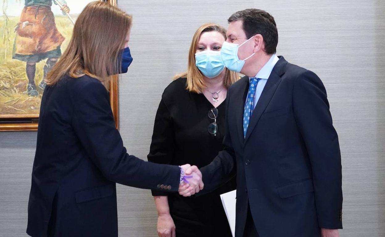 Pablo Fernández, durante la reunión de este martes con el PP.