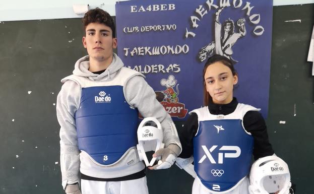 Juan Rodríguez y Susana Llamazares, de Taekwondo Valderas.