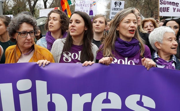 La ministra Irene Montero, el 8-M de 2020.