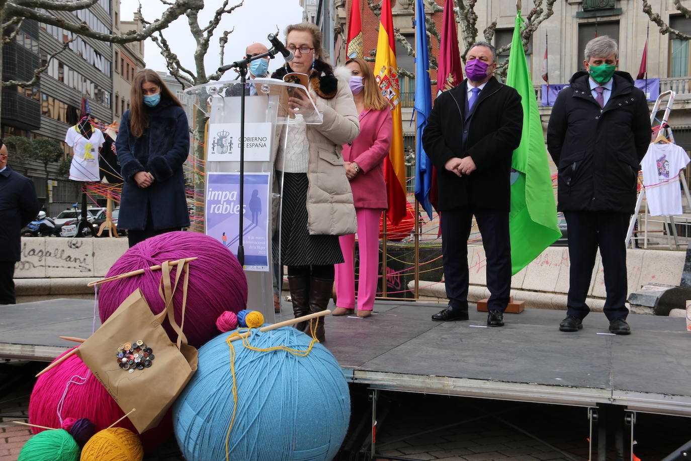 Actos del Día Internacional de la Mujer en la plaza de la Inmaculada de León. 