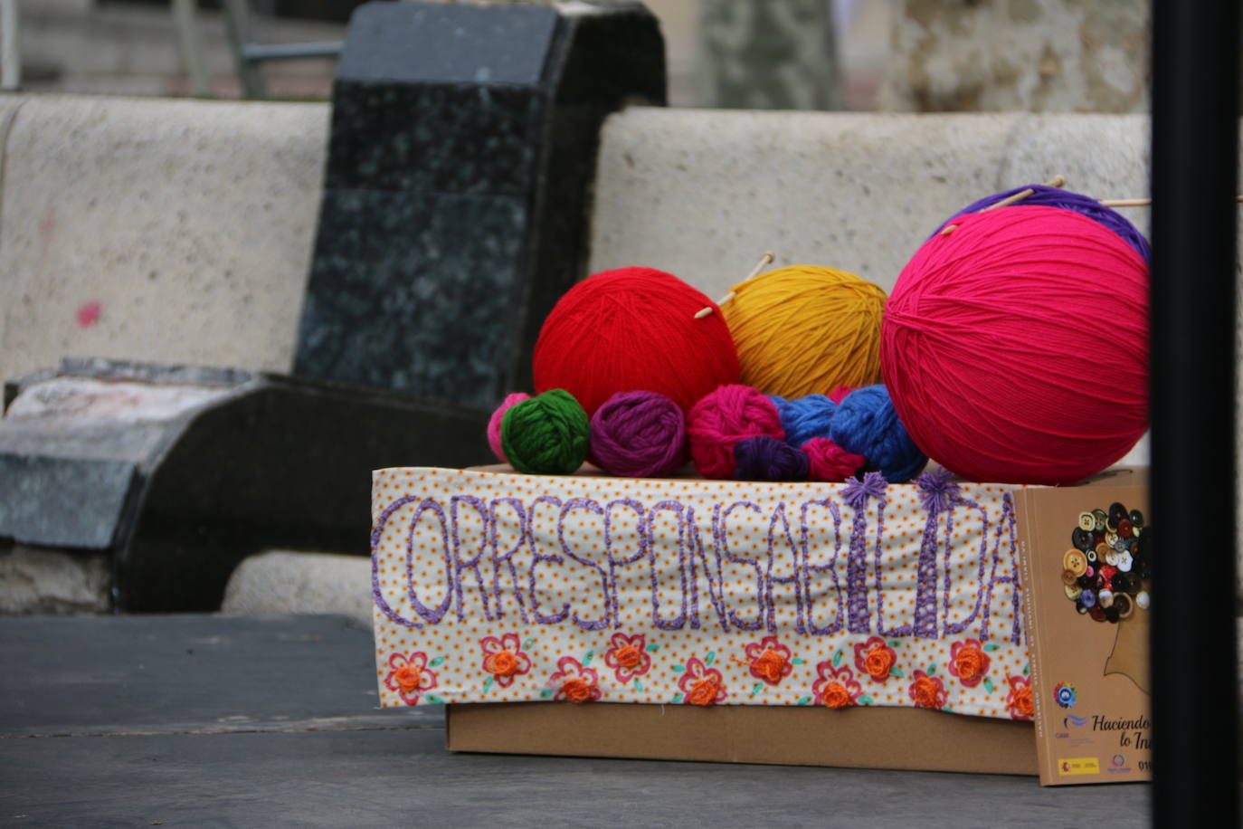 Actos del Día Internacional de la Mujer en la plaza de la Inmaculada de León. 