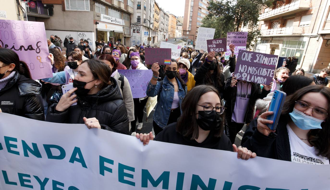 Manifestación de la Asociación de Mujeres Feministas Bercianas en Ponferrada. 