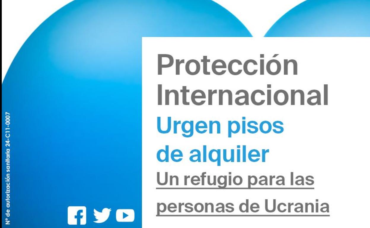 Imagen del cartel de solicitud de viviendas para refugiados, un programa que impulsa San Juan de Dios. 